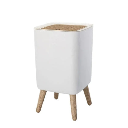 Modern Trash Can With Lid  Press Dustbin For Living Room Bathroom Kitchen 4