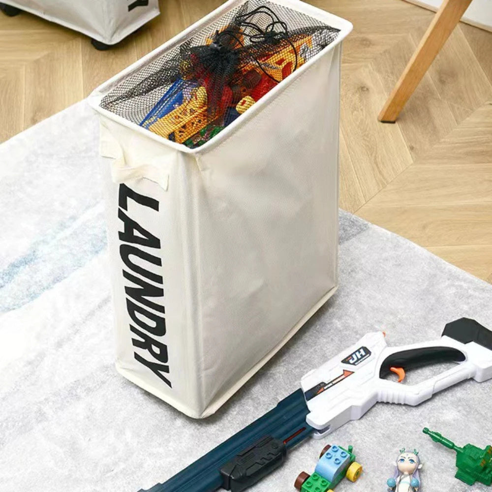 Durable fabric storage basket for laundry
