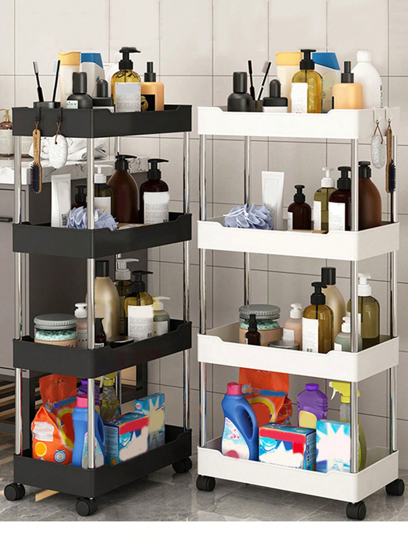 bathroom organizer rolling utility cart