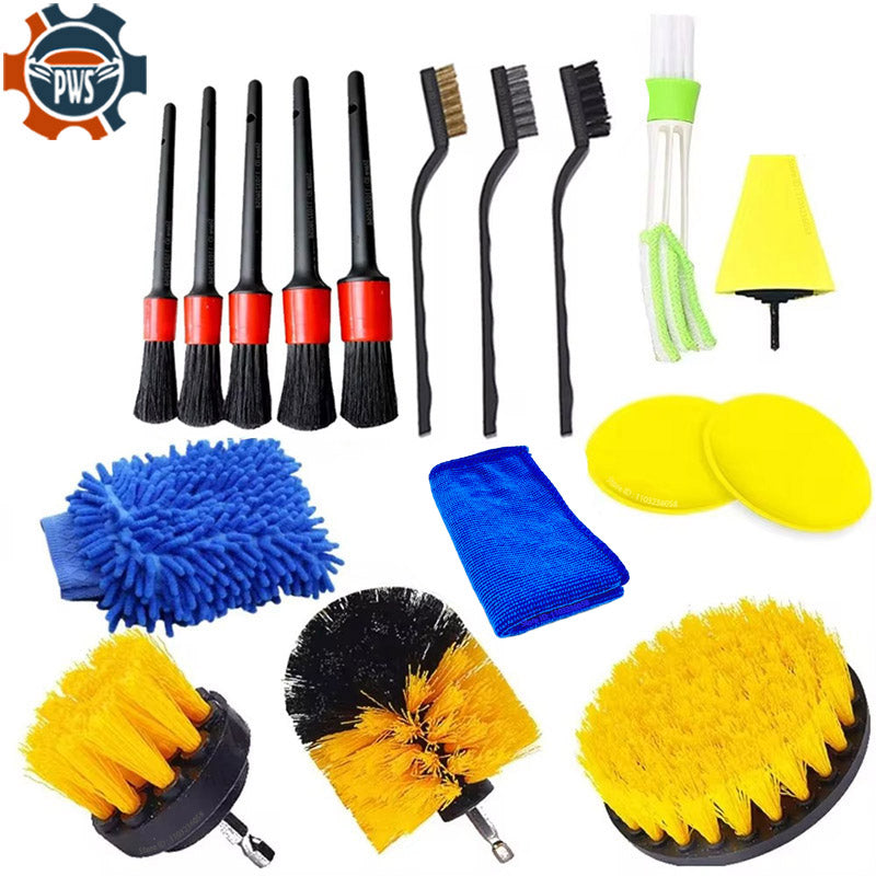 New Car Cleaning Brushes Kit Automotive Detailing Tools for Cars Electric Drill Brush  Dust Clean