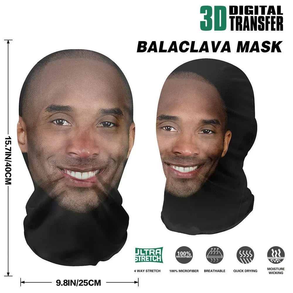 Seamless Mask, Funny Face Printed Head Scarf for Halloween & Cosplay, Breathable & Comfortable