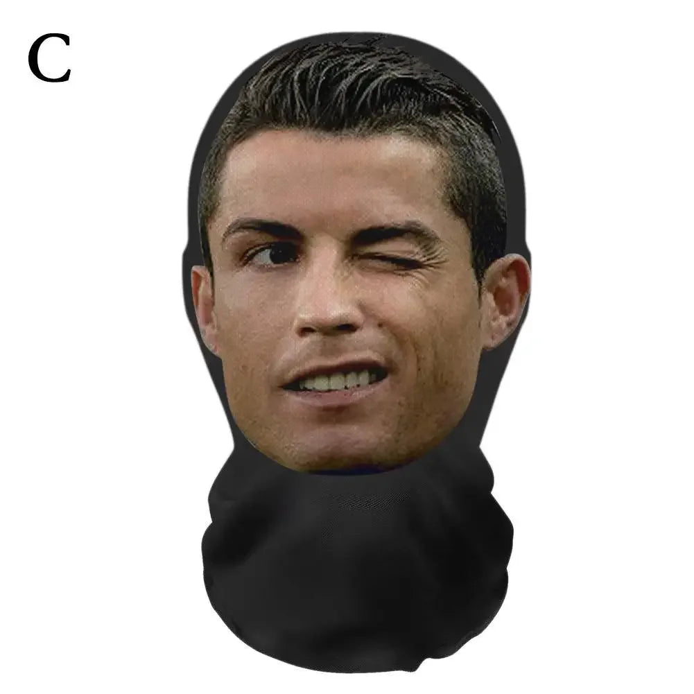 Seamless Mask, Funny Face Printed Head Scarf for Halloween & Cosplay, Breathable & Comfortable