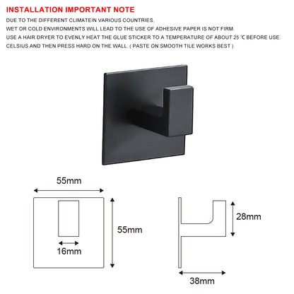 Heavy Duty Wall Hook Sticker Durable Hanging Clothes Hanger for Shower Robe Coat Rack  Towel Hooks