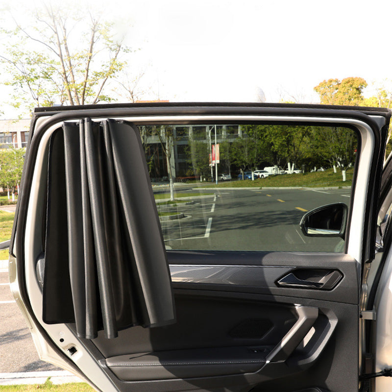 2Pcs Magnetic Car Side Window Sun Shade Curtain  UV Reflective Sun Protection For Summer 2
