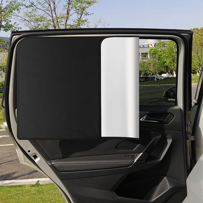 2Pcs Magnetic Car Side Window Sun Shade Curtain  UV Reflective Sun Protection For Summer 1