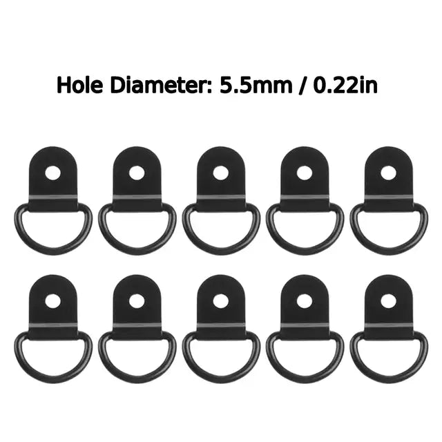 10Pcs Heavy-Duty Stainless Steel D Rings – Secure Tie Down Anchors & Lashing Rings for Car, Boat, Trailer, RV Load