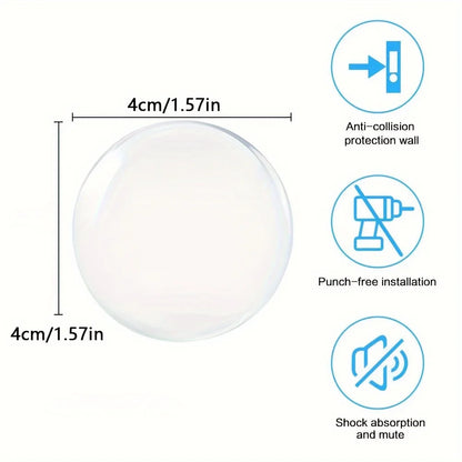 Clear Soft Rubber Door Stopper Door Knob Wall Shield  Muffler Pad Protective Plug 3