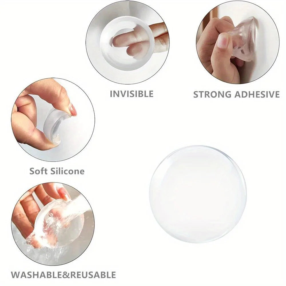 Clear Soft Rubber Door Stopper Door Knob Wall Shield  Muffler Pad Protective Plug 5
