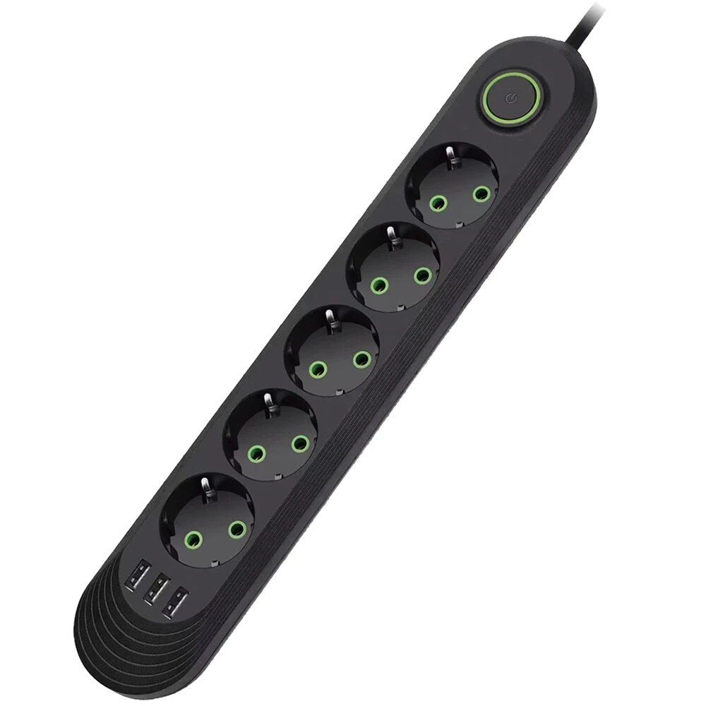 2500W Power Strip with AC Outlet  USB Ports Multiprise Extension Cord Fast Charging  Surge Prote