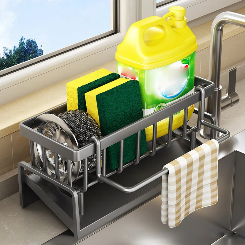 Kitchen Sink Drain Rack ABS Plastic SelfDraining Organizer For Sponge Soap  Dishcloth 1