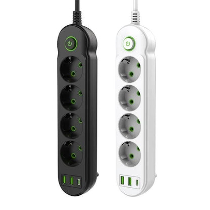2500W Power Strip with AC Outlet & USB Ports, Multiprise Extension Cord, Fast Charging & Surge Protection