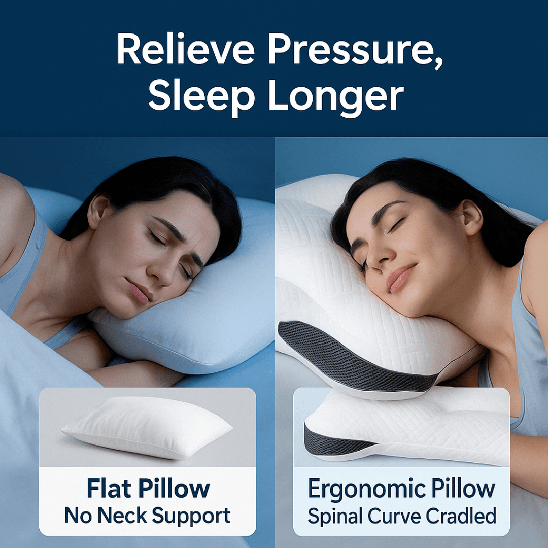 Ergonomic Goose Down Pillow With Cervical Neck Support 3