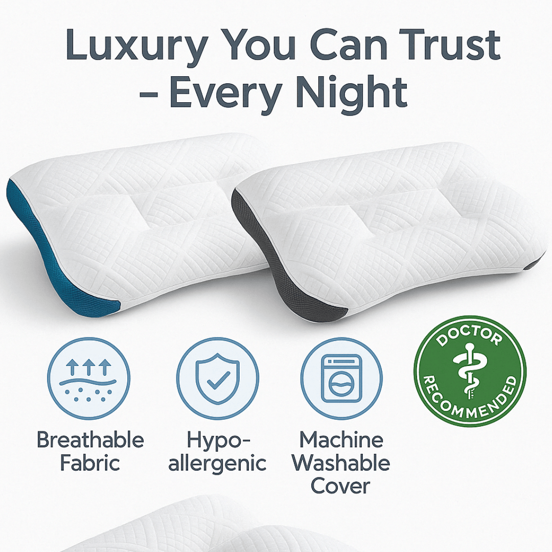 Ergonomic Goose Down Pillow With Cervical Neck Support 4