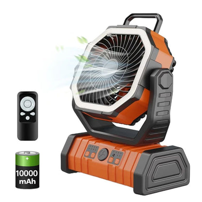 USB Rechargeable Camping Fan Portable Air Circulator With Head Rotation  Tent Hook 7