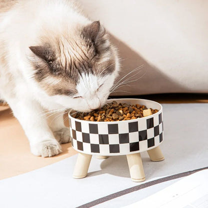 Anti Knock Pet Bowl HighFooted Dog Proof Large Capacity Plastic Cat Food Bowl 1