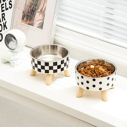 Anti Knock Pet Bowl HighFooted Dog Proof Large Capacity Plastic Cat Food Bowl 3