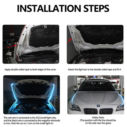 12V 3000LM LED Daytime Running Light DRL Scan Starting Car Hood Decorative Lights IP68 Waterproof C 2