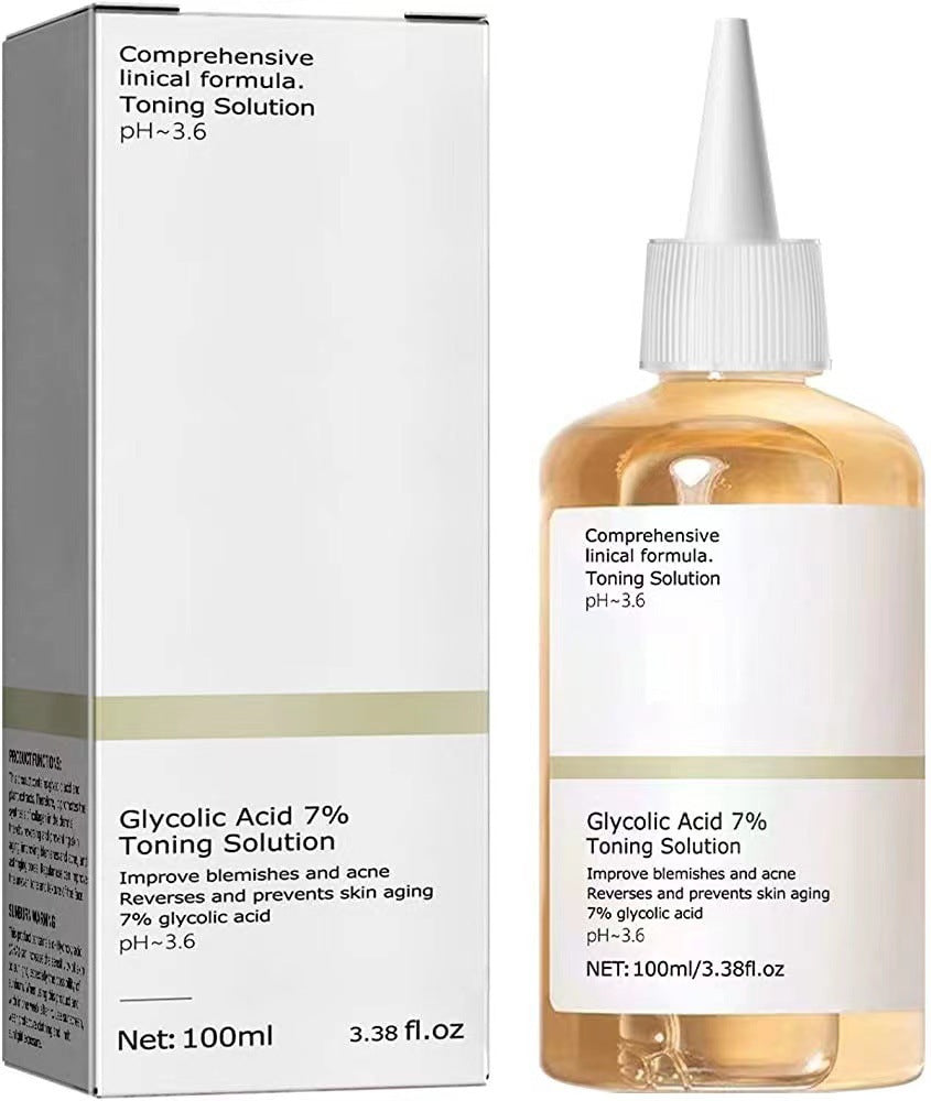 Glycolic Acid 7% Toning Solution Acne Treatment & Skin Rejuvenating Lotion for Moisturizing