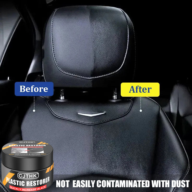 Car Plastic Restorer Crystal Clear Auto Interior Leather  Panel Renewal Wax For Back To Black Gloss 2