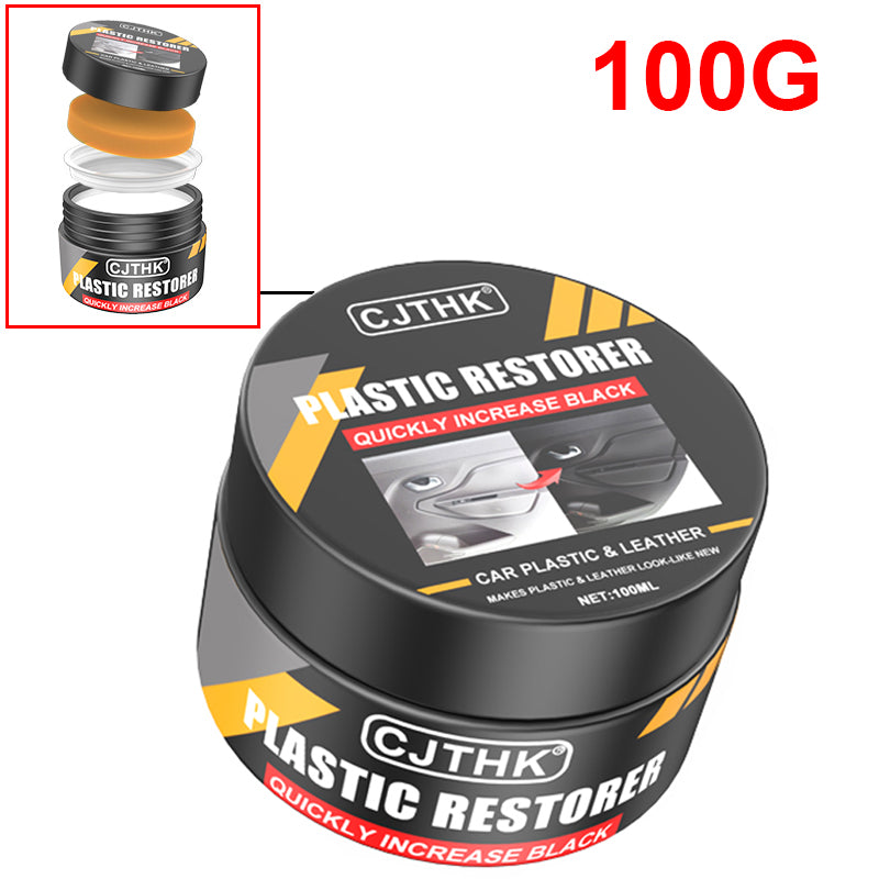 Car Plastic Restorer Crystal Clear Auto Interior Leather  Panel Renewal Wax For Back To Black Gloss 6