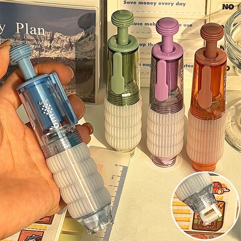 Transparent Dot Dispensing Correction Tape, Press Style Double-Sided Tape with Replaceable Refills for School & Office