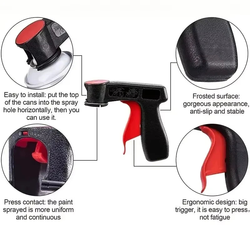 Reusable Spray Paint Gun Grip Lightweight DIY Spray Paint Tool for Cars & Home Projects