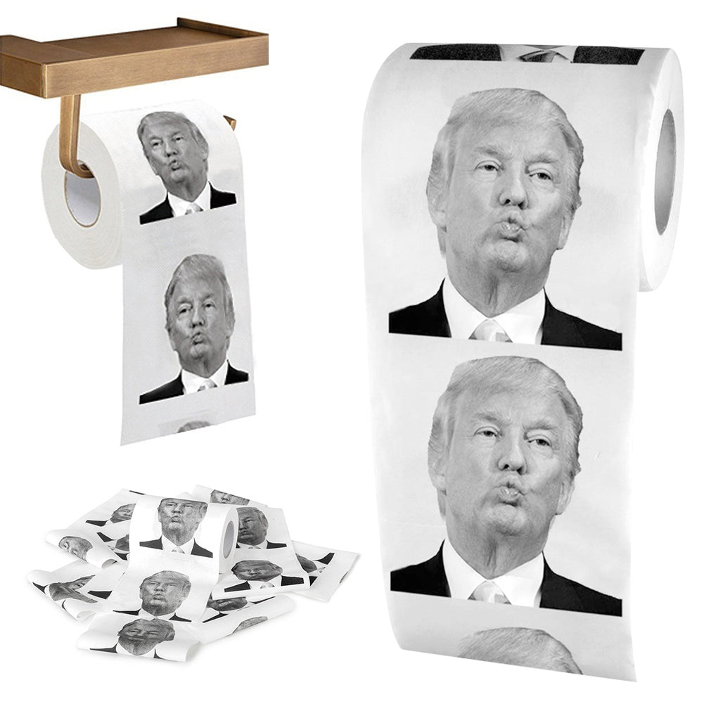 Donald Trump Roll Tissue Fun Prank Joke Toilet Paper  Nontoxic  Dustless Gag Gift