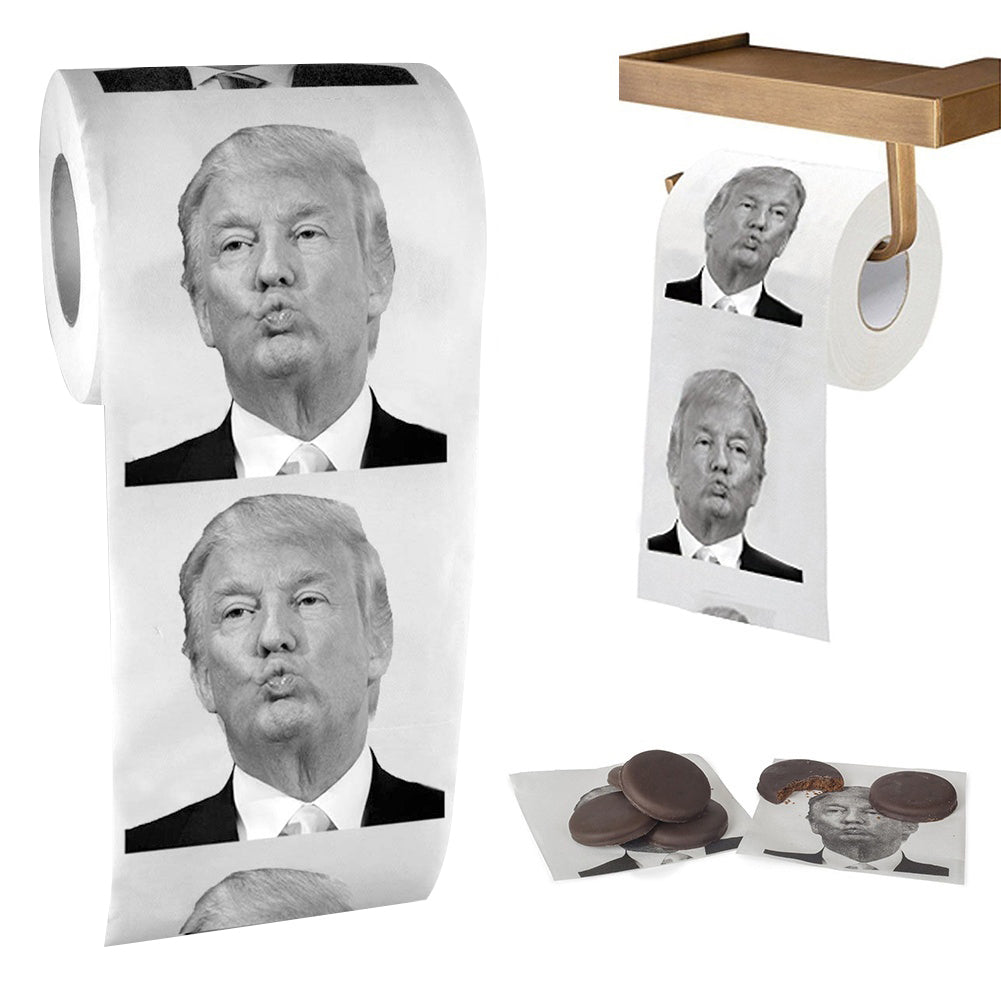 Donald Trump Roll Tissue Fun Prank Joke Toilet Paper  Nontoxic  Dustless Gag Gift