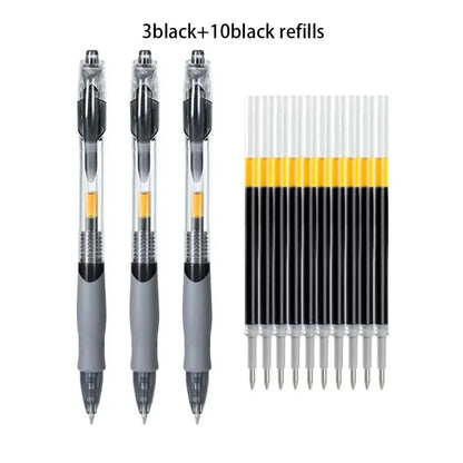 Retractable Gel Pens Set Smooth Black Red  Blue Ink Ballpoint Pens for Writing Office  School S