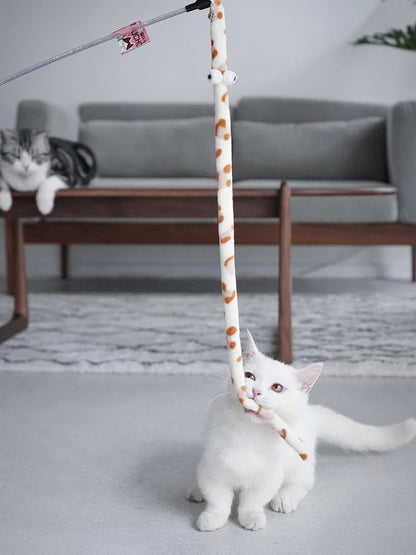 Funny Caterpillar Cat Toy Feather Wand Velvet Caterpillar Rod Toy For Aggressive Cats Colorful Pet  1