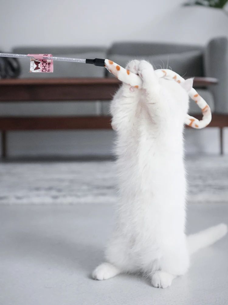 Funny Caterpillar Cat Toy Feather Wand Velvet Caterpillar Rod Toy For Aggressive Cats Colorful Pet  2