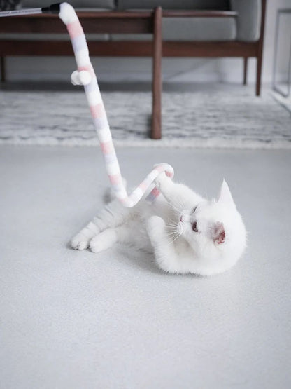 Funny Caterpillar Cat Toy Feather Wand Velvet Caterpillar Rod Toy For Aggressive Cats Colorful Pet  4