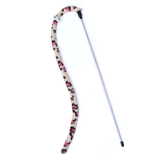 Funny Caterpillar Cat Toy Feather Wand Velvet Caterpillar Rod Toy For Aggressive Cats Colorful Pet  7