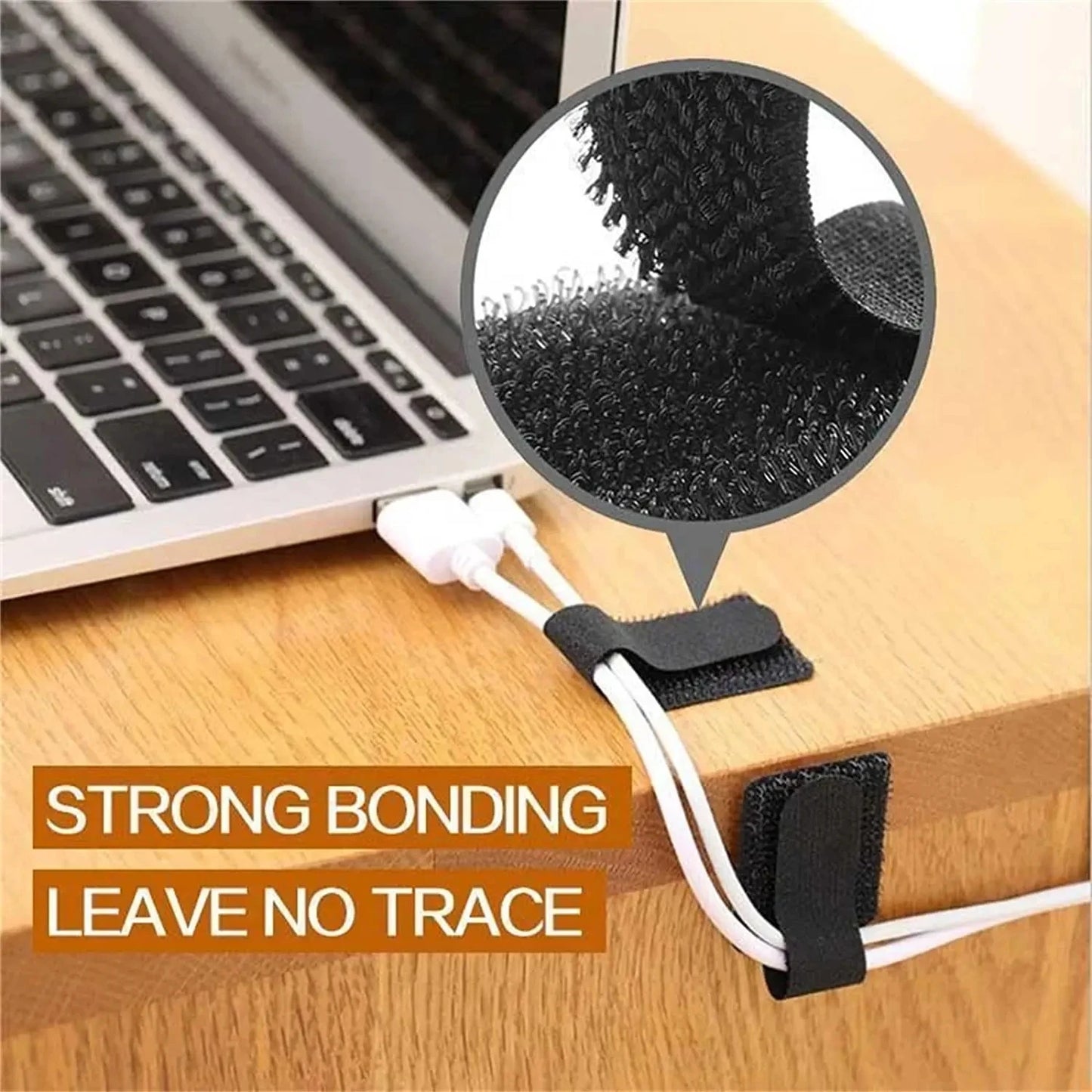 Hook and Loop Cable Wraps Releasable Nylon Cable Ties for Neat Wire Organization