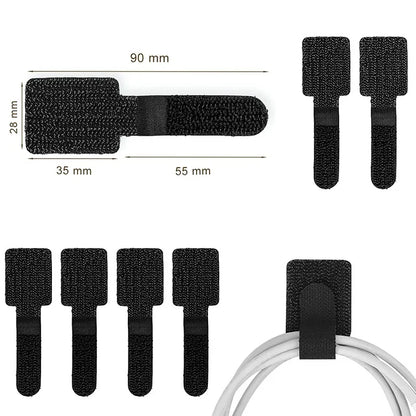 Hook And Loop Cable Wraps Releasable Nylon Cable Ties For Neat Wire Organization 1