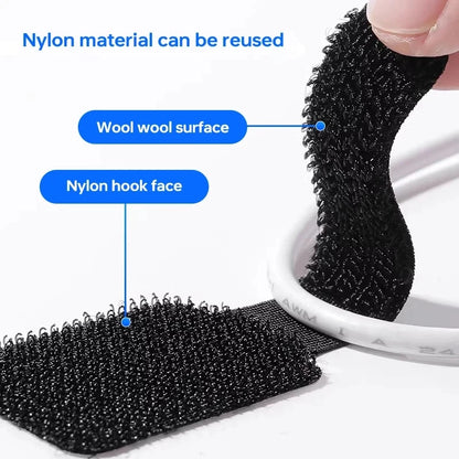 Hook And Loop Cable Wraps Releasable Nylon Cable Ties For Neat Wire Organization 2
