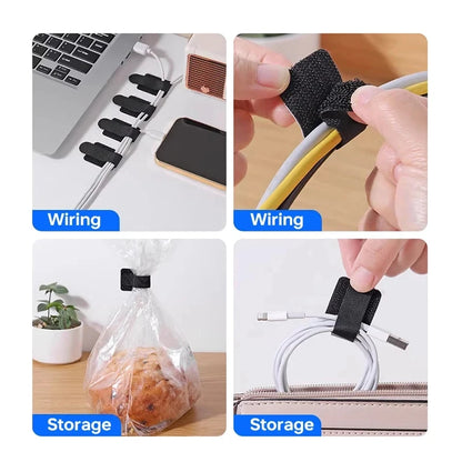 Hook And Loop Cable Wraps Releasable Nylon Cable Ties For Neat Wire Organization 4