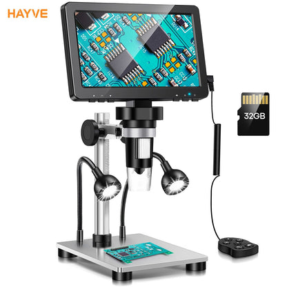 Electronic Microscope, Camera for PCB Soldering, Phone Repair & Circuit Board Magnification
