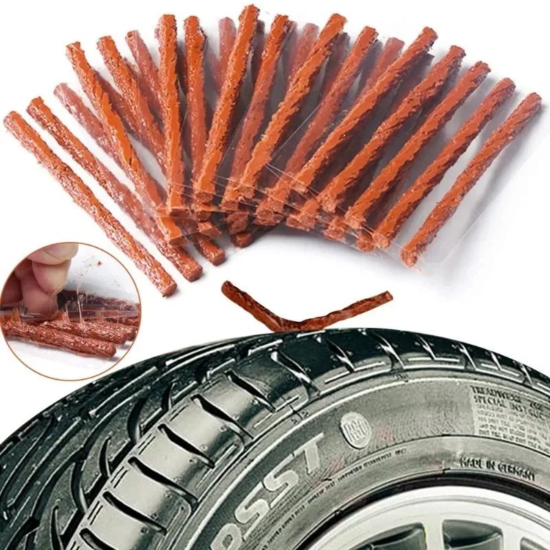 Tubeless Tire Repair Strips For Car Motorcycle Bike HeavyDuty Rubber Plug Seal Tool Kit For Punctur 2