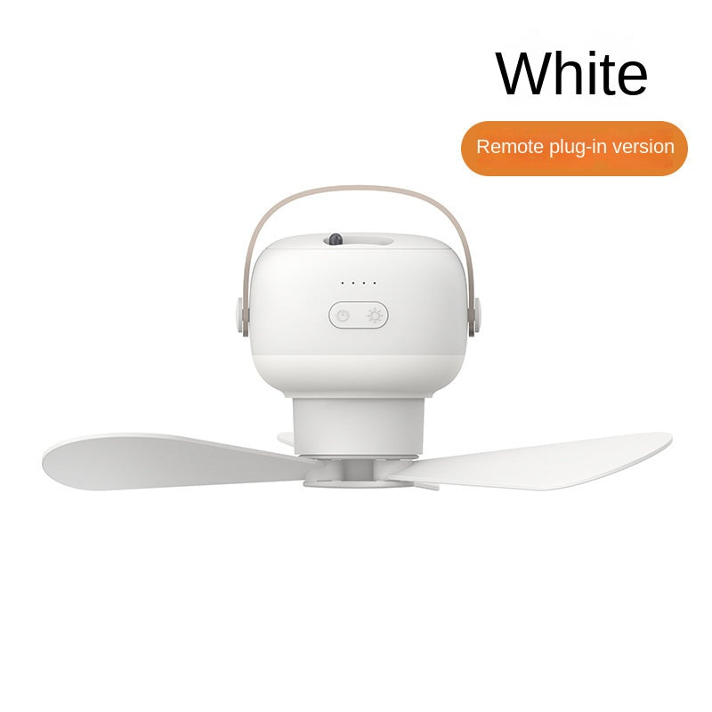 Portable Wireless Mini Ceiling Fan With Remote USB Rechargeable LED Light For Home Camping  Outdoor 4