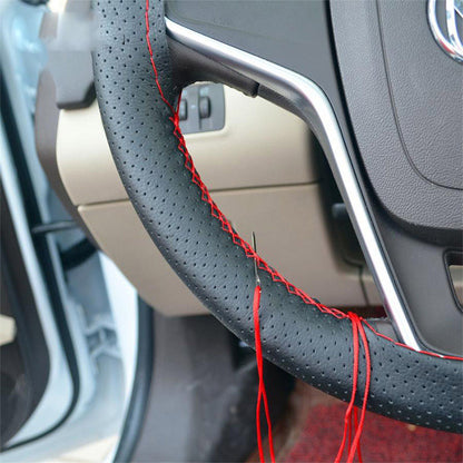 Premium Car Steering Wheel Cover DIY Microfiber Leather With Needles  Braid Thread 3