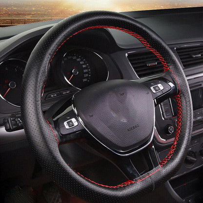 Premium Car Steering Wheel Cover DIY Microfiber Leather With Needles  Braid Thread 4