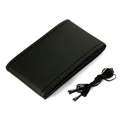 Premium Car Steering Wheel Cover DIY Microfiber Leather With Needles  Braid Thread 8