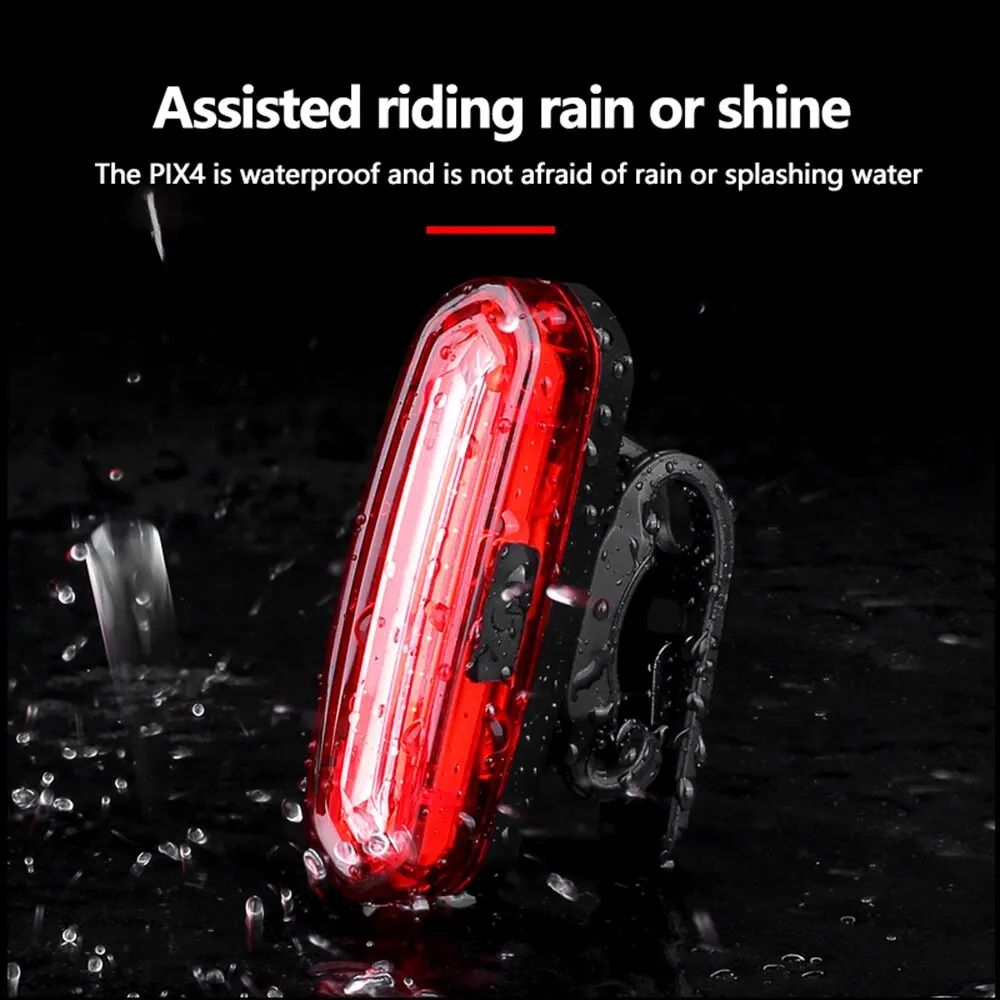 USB Rechargeable LED Bicycle Taillight 200 Lumen Red Rear Light For MTB And Road Bikes Waterproof C 2