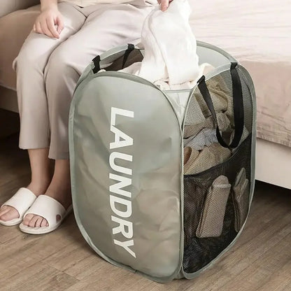 Foldable Laundry Basket Large Capacity Dirty Clothes Storage  Portable Hamper Bag 2