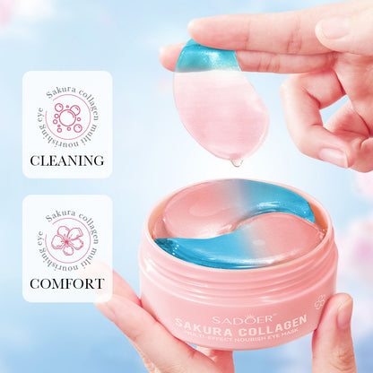 Anti Dark Circle Eye Mask Sakura Collagen Infused Eye Patches For Bags Removal Hydration  Skin Firm 4