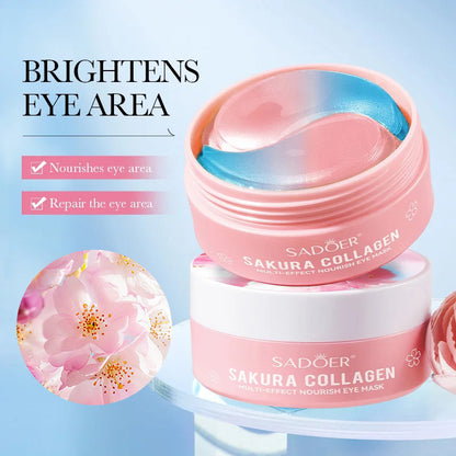 Anti Dark Circle Eye Mask Sakura Collagen Infused Eye Patches For Bags Removal Hydration  Skin Firm 5