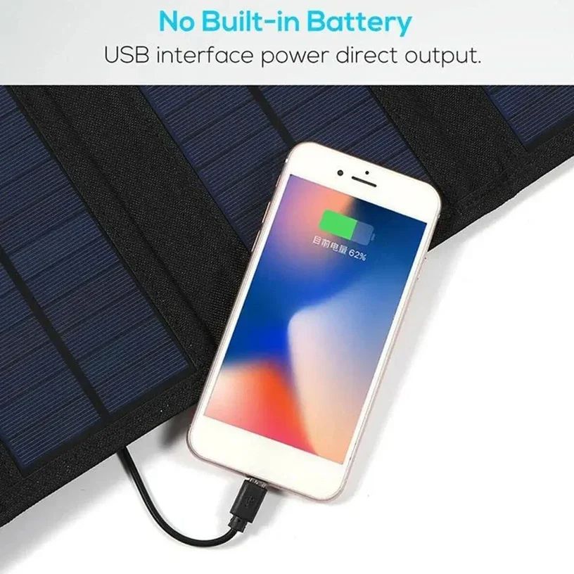 40W70W Foldable Solar Panel Charger 5V USB Portable Battery Waterproof Power Bank For Camping And O 4