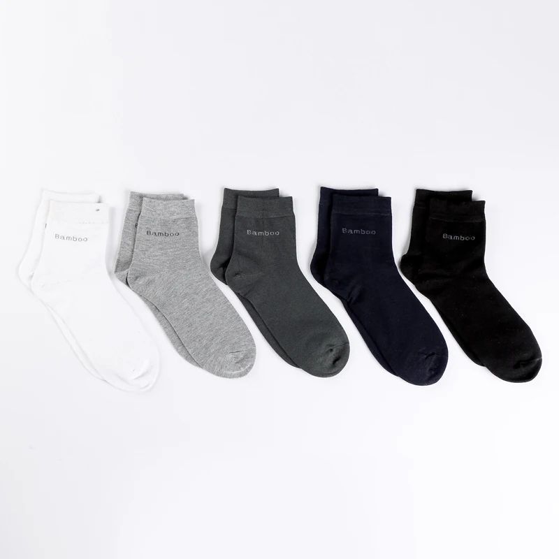 Mens Bamboo Fiber Crew Socks Breathable AntiBacterial Ideal For Business  Casual Wear 1