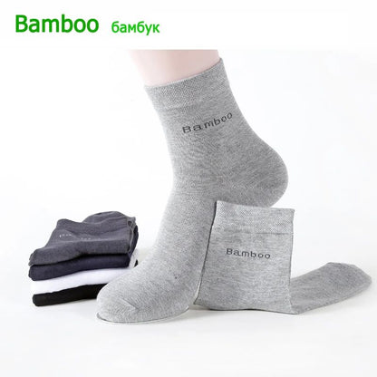 Mens Bamboo Fiber Crew Socks Breathable AntiBacterial Ideal For Business  Casual Wear 2
